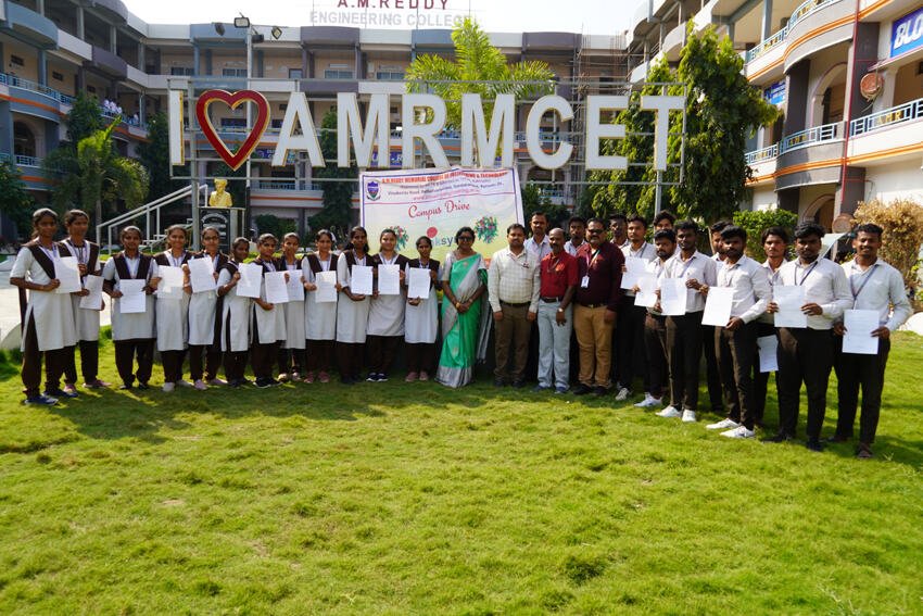 Students selected in a campus placement drive